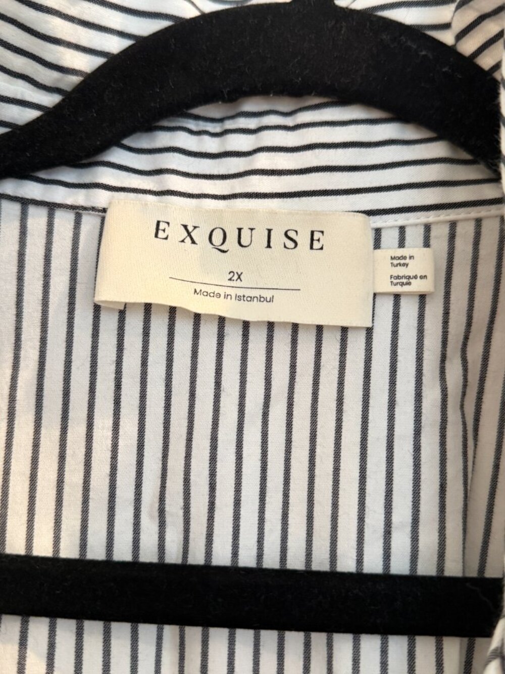 The Tobie Shirt Dress by Exquise -  2X – Navy/White - Picture 3 of 4